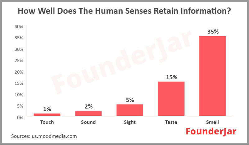 How well does the human senses retain information