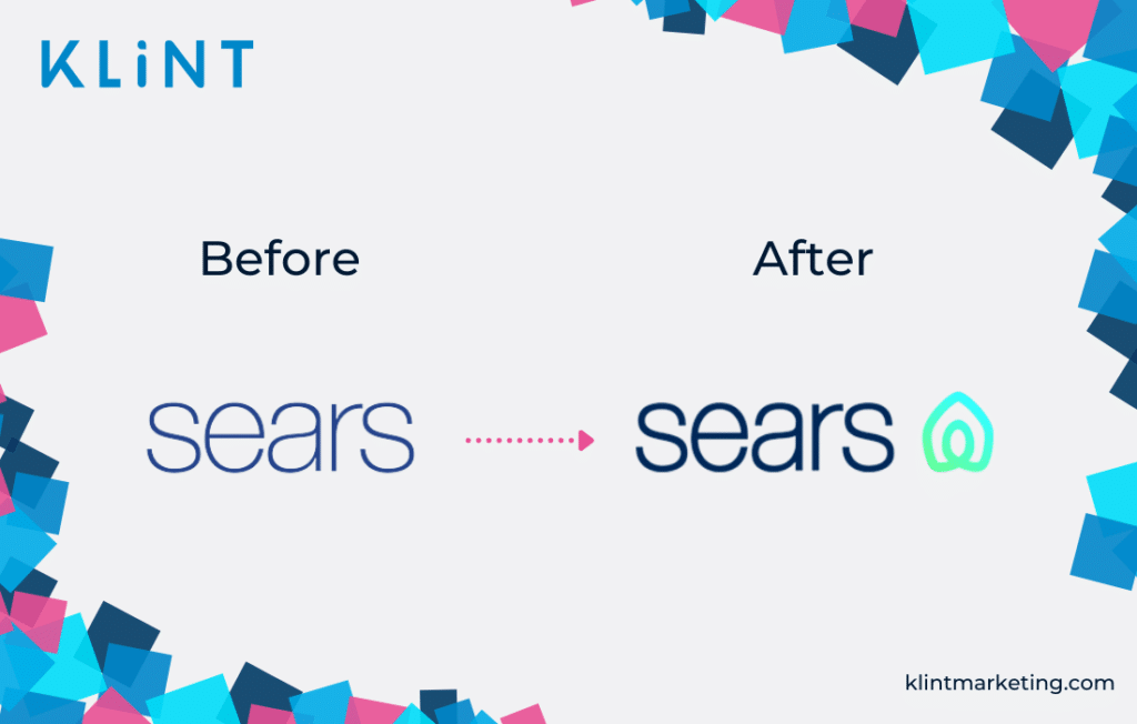 Changement de marque Sears avant et après