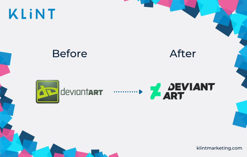Rebranding DeviantArt avant et après