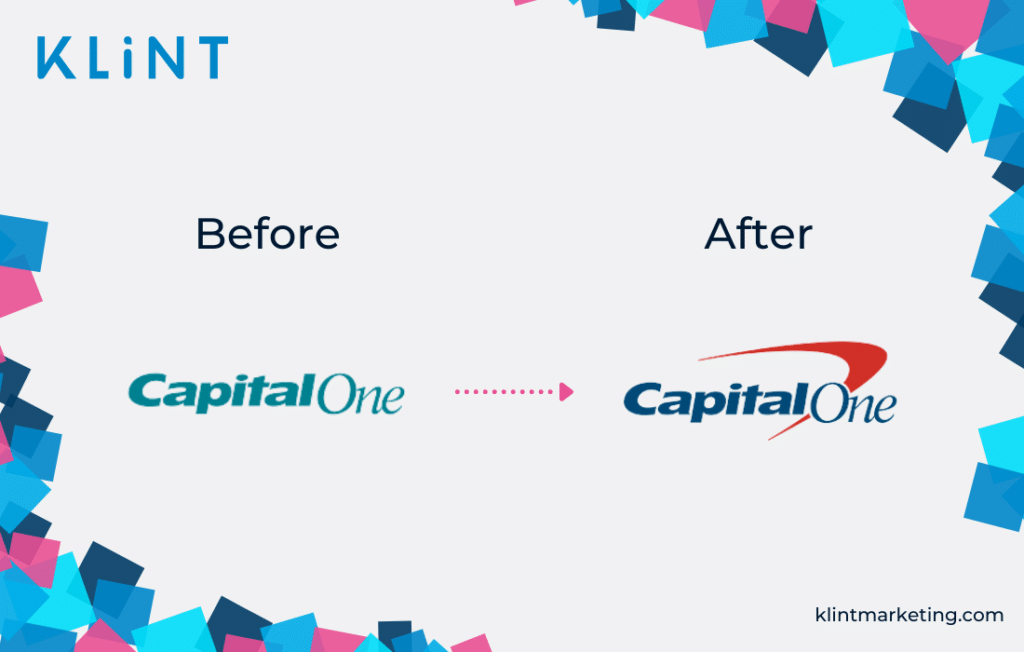 Rebranding CapitalOne avant et après