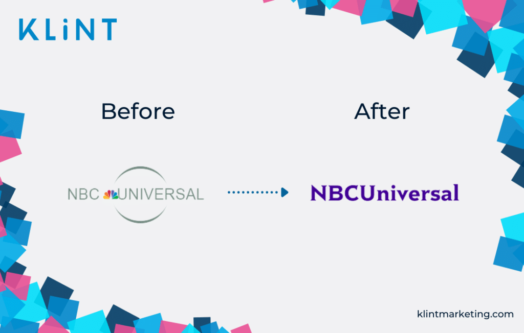 Rebranding NBCUniversal avant et après