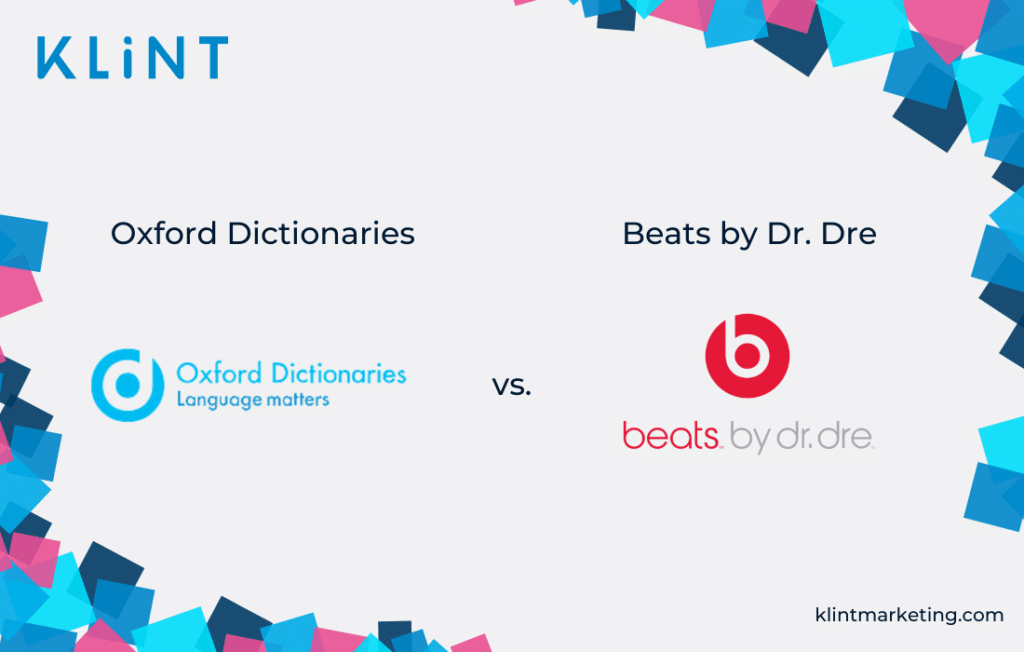 Oxford Dictionaries vs Beats by Dr. Dre logo