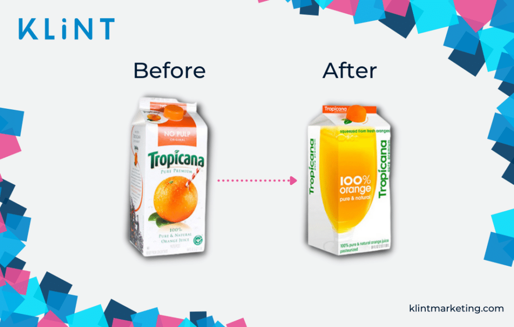 Logo Tropicana avant et après