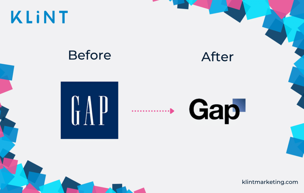Rebranding GAP avant et après