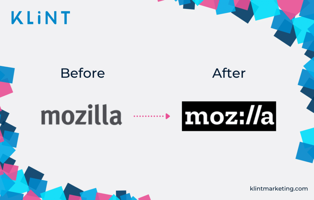 Rebranding de Mozilla avant et après