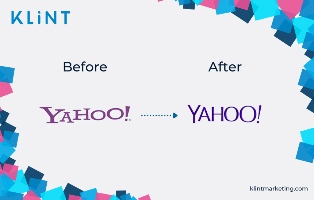 Yahoo! rebranding avant et après