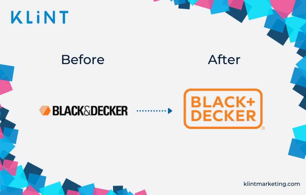 Rebranding Black and Decker avant et après