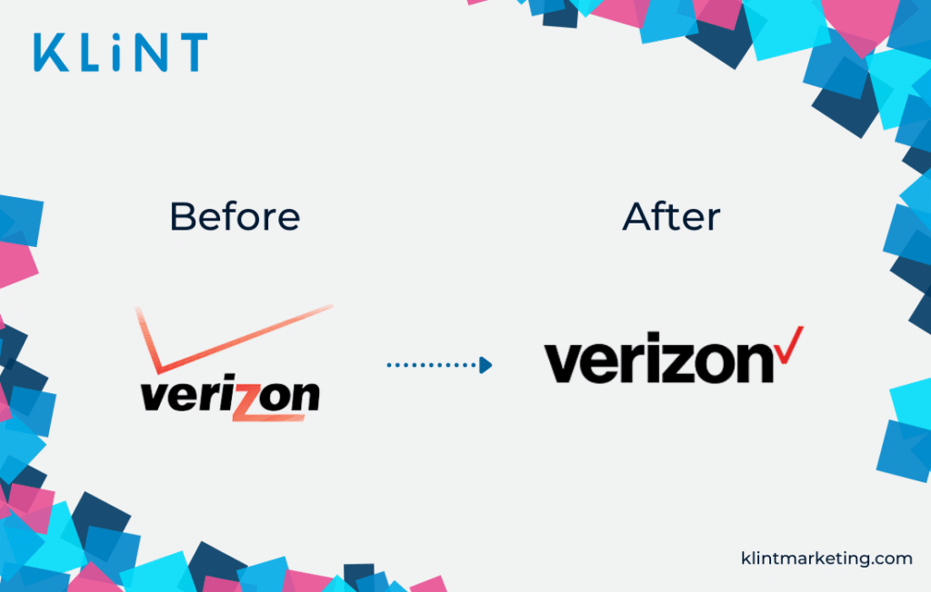 Rebranding Verizon avant et après