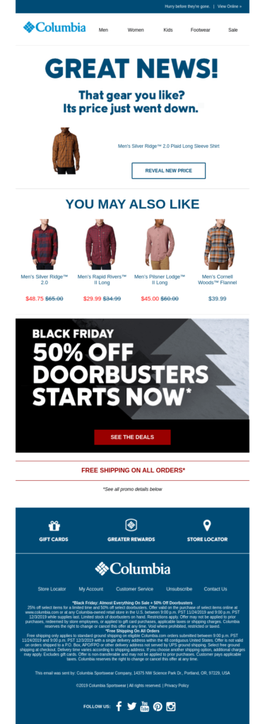 columbia-emailcampaign-blackfriday