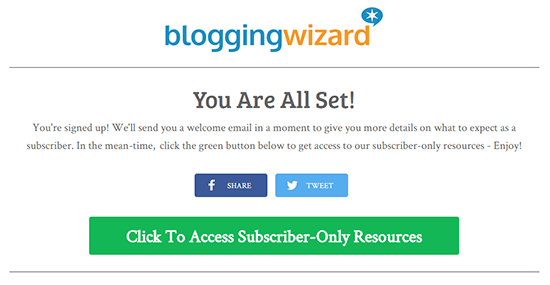 Confirmation Page