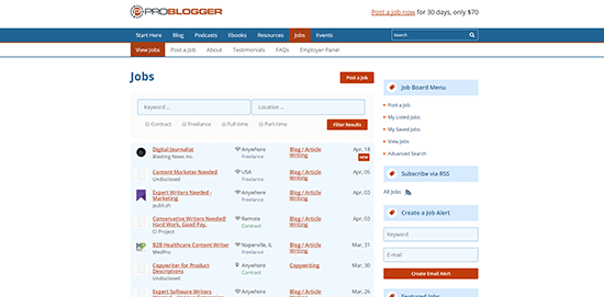 Trabajos de ProBlogger