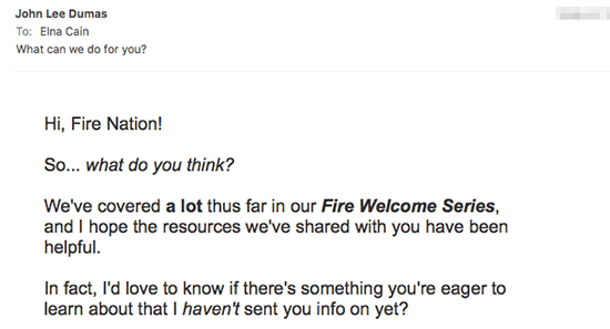 E-mail do Fire Nation fácil de ler