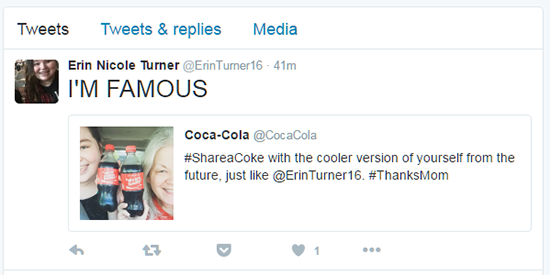 Przykład tweeta Coca Coli 6