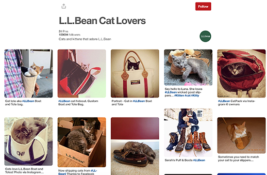 L.L. Bean Pinterest บอร์ดยอดนิยม