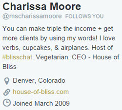 Charissa Moore มีส่วนร่วมทางชีวภาพ