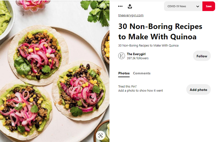 capture d'écran des tableaux Pinterest de Target - marketing pinterest