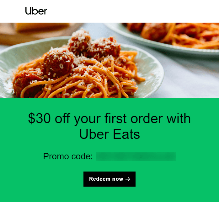 Uber Eats 30 teklifi