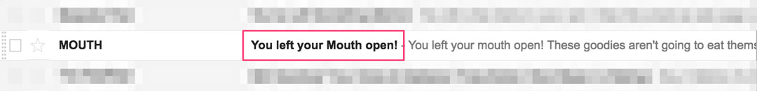 Ağız-Konu-Satır-Optimize Edilmiş Mouth Cart Abandonment Subject Line (Brand Personality Type Example)