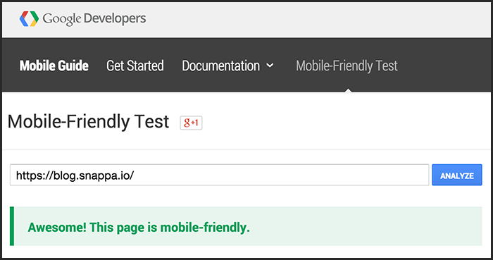 Test de compatibilitate cu dispozitivele mobile Google