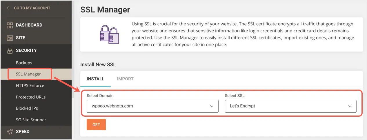 Installer SSL sur le sous-domaine