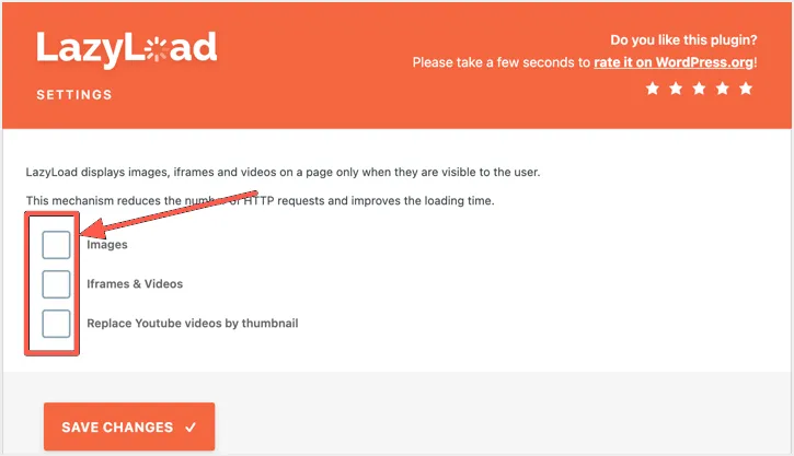 Zaktualizuj ustawienia Lazy Load
