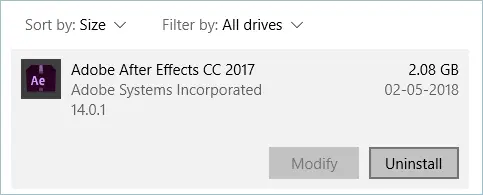 Désinstallation d'une application indésirable