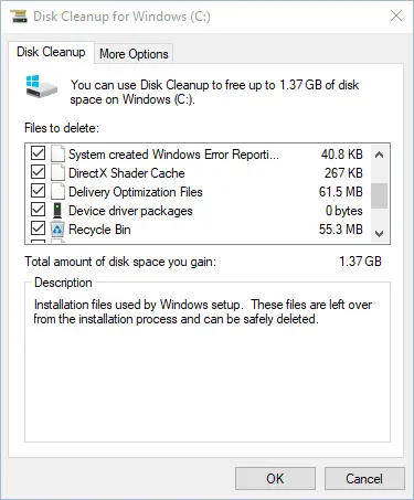 Nettoyage de disque
