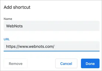 Menambahkan Pintasan Halaman Web