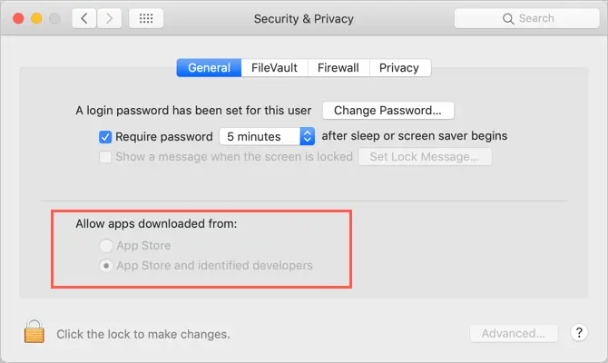 Apps von Drittanbietern auf dem Mac zulassen