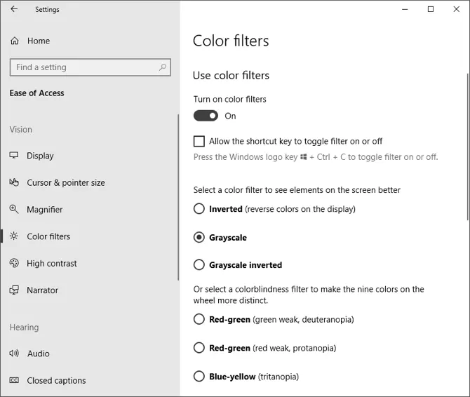 Filtros de color