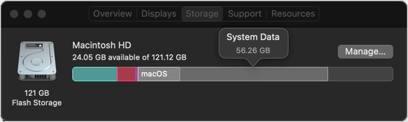 تخزين بيانات النظام في macOS Monterey