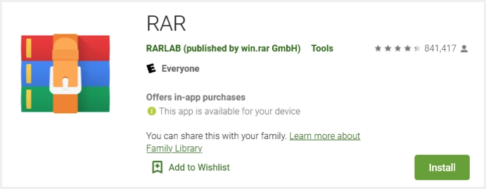 RAR Google Play