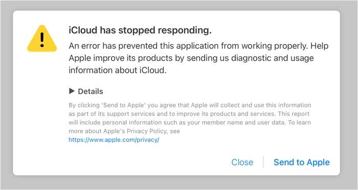 iCloud a cessé de fonctionner