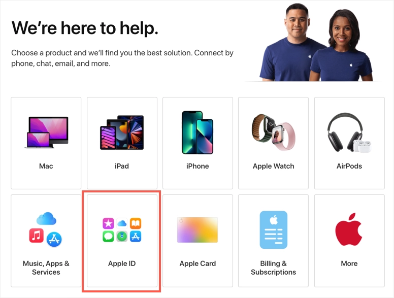 Obtenez de l'aide d'Apple