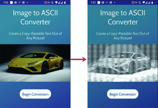 Convertitore di immagini in ASCII App Android