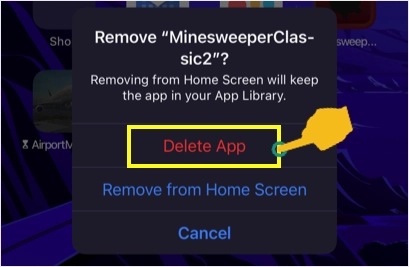 Elimina l'app in modo permanente