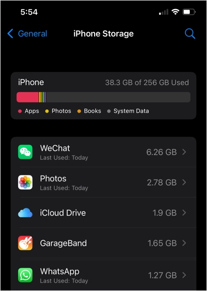 Controlla lo spazio di archiviazione dell'iPhone con le app