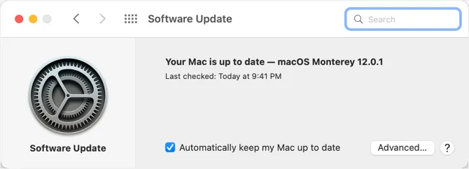 Verifique la actualización de software en Mac