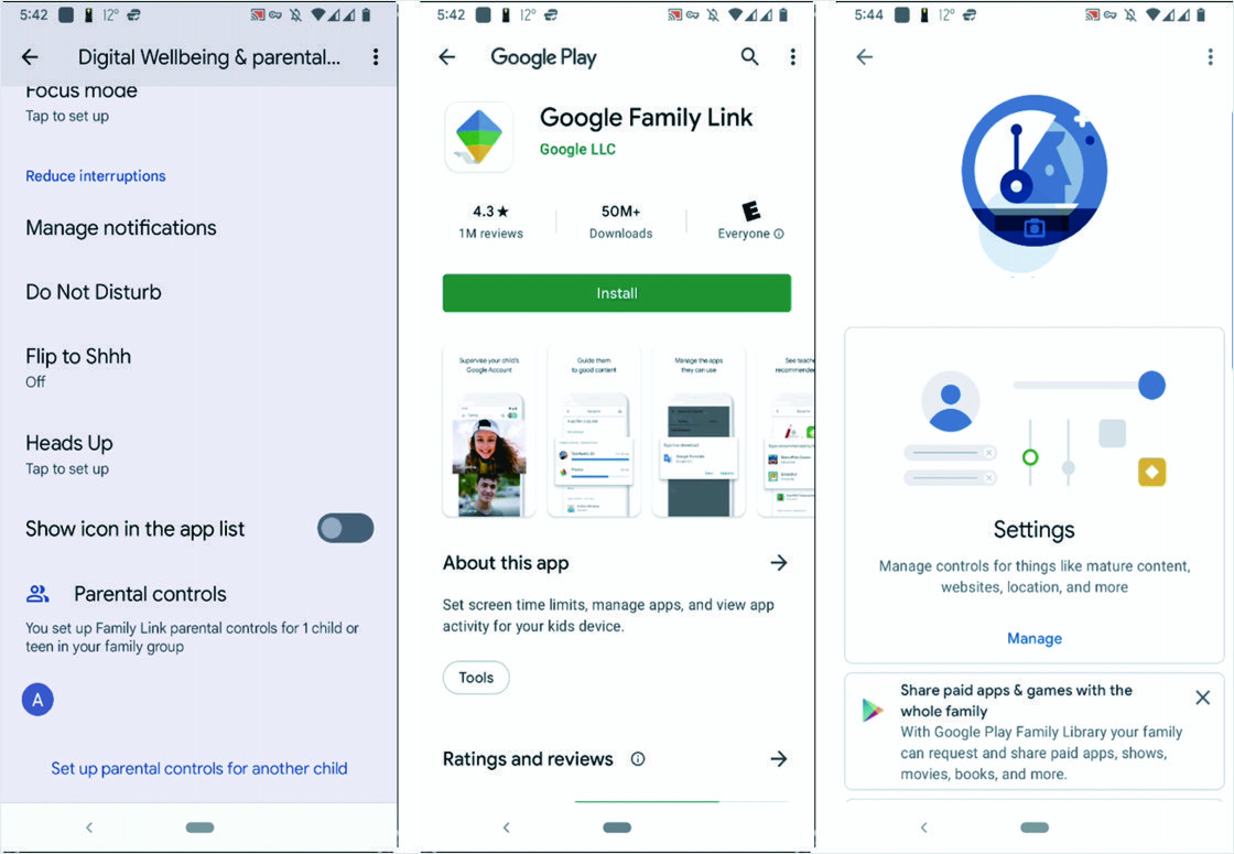 Control parental Android