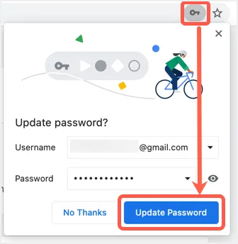 Chromeでパスワードプロンプトを更新する