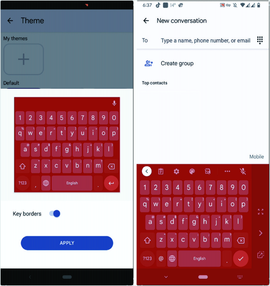 Gboardの色を変更する