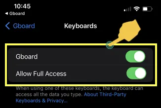 アプリへのアクセスを許可する