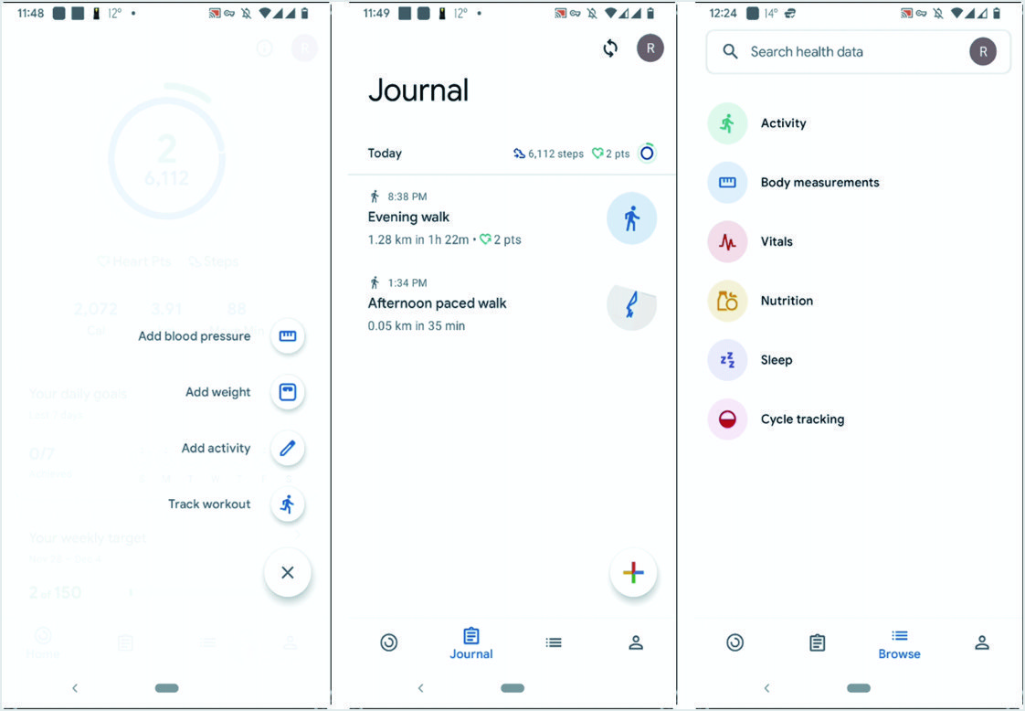 GoogleFitのその他の機能