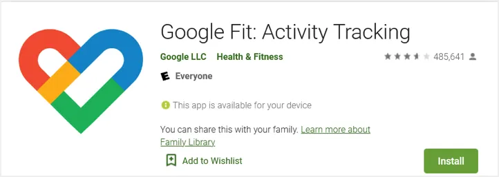 GooglePlayストアのGoogleFit