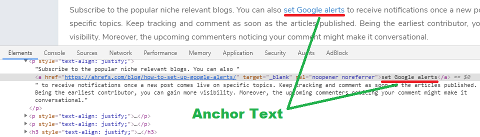 Anchor Text w HTML