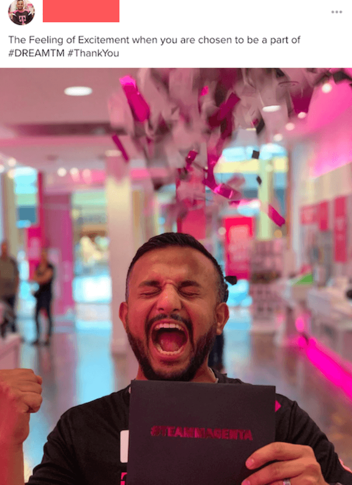 Von Mitarbeitern generierte Inhalte von T-Mobile