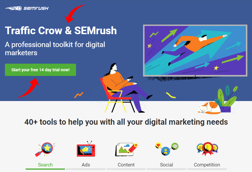 Página de socios de SEMRush