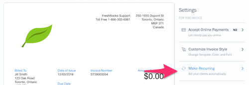 factura recurrente - freshbooks