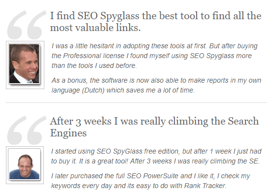 คำรับรอง SEO SpyGlass