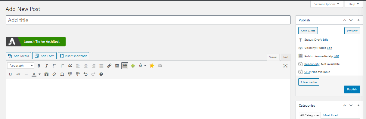 Postare nouă pe blog WordPress